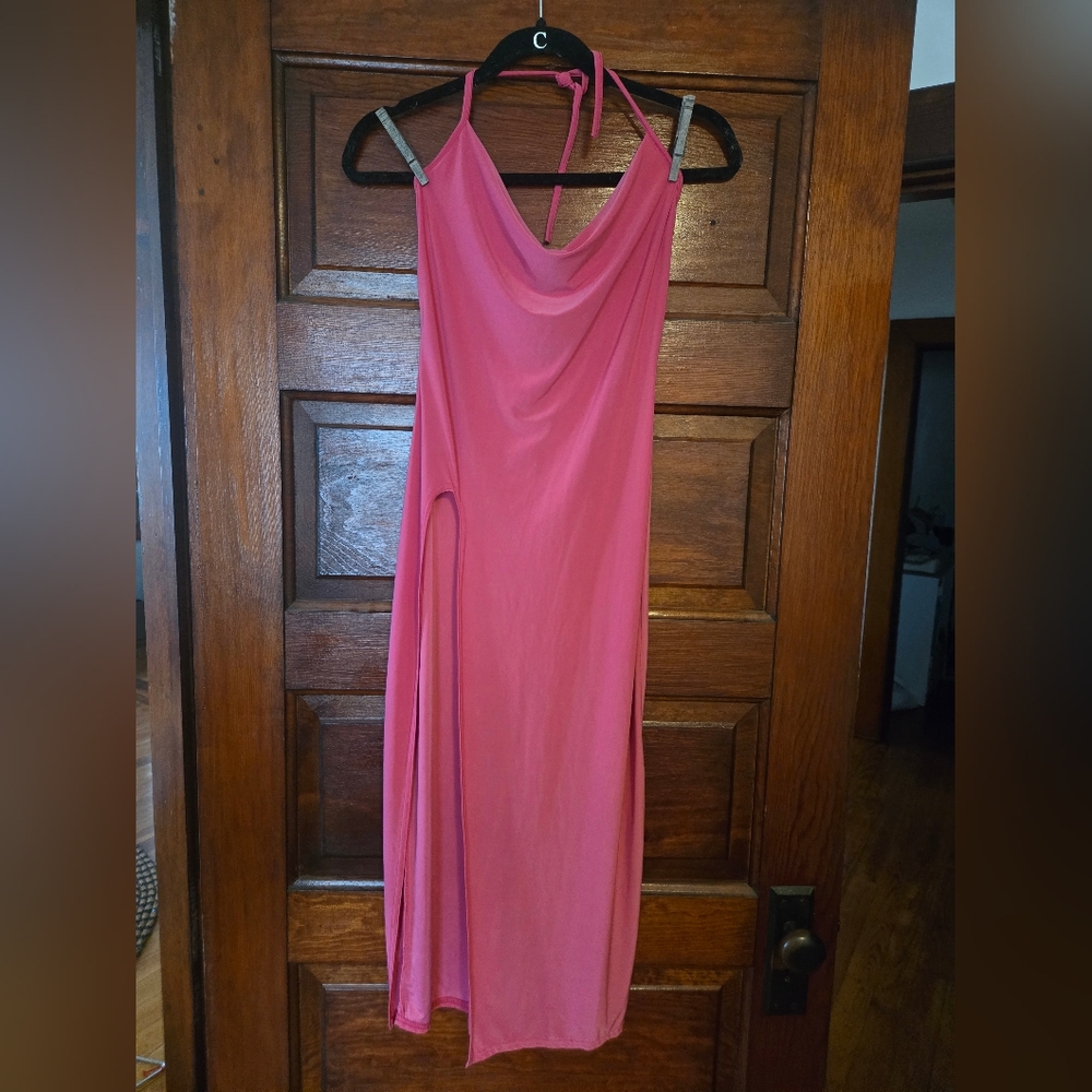 PrettyLittleThing Pink Backless Dress